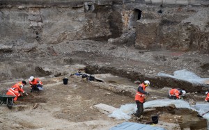 Les fouilles en cours sur le chantier de rénovation de l'Hôtel-Dieu à Lyon